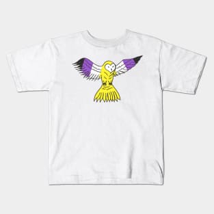 Non-Binary Pride Owl Kids T-Shirt